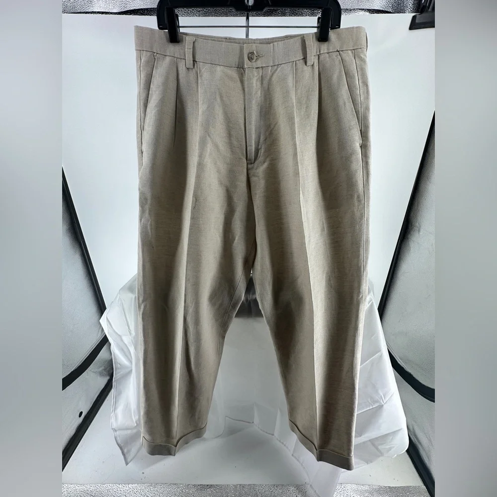 Dockers Premium linen blend relaxed fit beige trousers